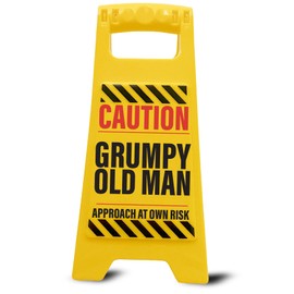 Boxer Gifts Caution Grumpy Old Man Novelty Warning Sign - Old Age Joke Gift for Men & Grandad - Funny Dad Present on Father's Day