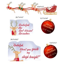 VictoryStore Christmas Lawn Decoration: Rudolph The Red Nosed Reindeer Christmas Yard Decoration 11 Pc Set, Includes Stakes, 13636