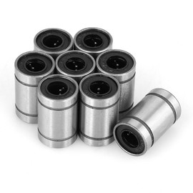 Rodamiento lineal LM6UU, rodamientos 8 piezas Linear Motion Ball Bearing Buje Rodamientos lineales accesorios para máquina de grabado de impresora 3D CNC, guía de riel lineal, 6x12x19 mm
