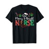 One Merry Bright Nurse Christmas Scrub Top T-Shirt, black