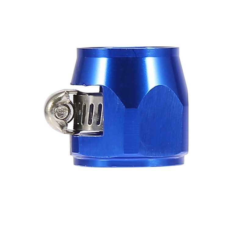 X AUTOHAUX 4pcs AN10 Hex Blue Car Hose Finisher Clamp