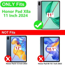 Rosbtib Case for Honor Pad X8a 11 Inch 2024 Model, Folio Tablet Protective Cover Stand Case with Card Holder & Pen Holder for Honor Pad X8a, Wolf
