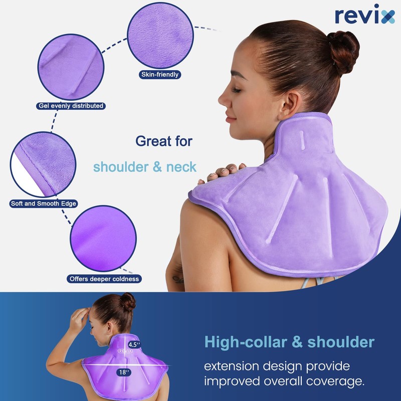 REVIX Shoulder Ice Pack Reusable Large Neck Shoulder Ice Pack