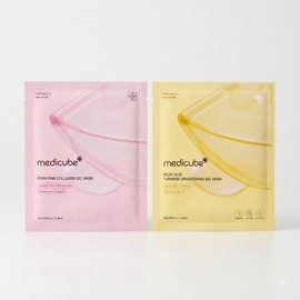 Medicube [Home care gel pack/4 sheets] Medicube gel mask 4 sheets (PDRN pink collagen/kojic acid turmeric) 111863 [Elastic glow] PDRN gel mask 4 sheets / [홈케어겔팩/4매] 메디큐브 겔 마스크 4매 (PDRN 핑크 콜라겐/코직 애씨드 터메릭) 111863 [탄력광채]PDRN 겔마스크 4매
