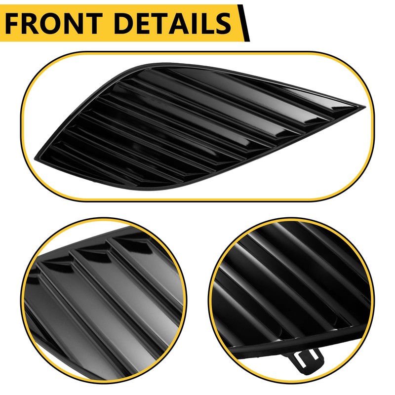 BXZ Fog Lamp Light Cover Bumper Insert Pair Glossy Black