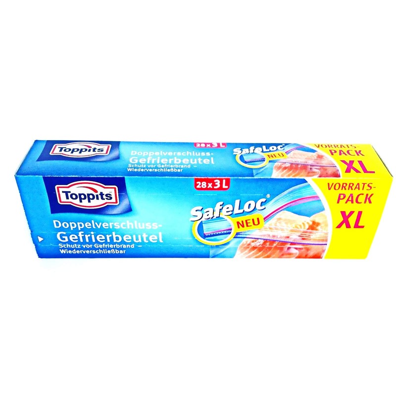 Toppits Safeloc Bags Double Closure Freezer Bags XL Storage Pack
