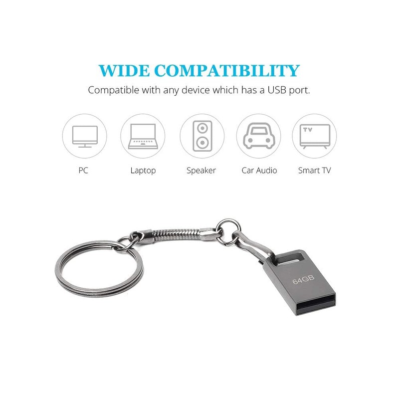 USB Stick 64 GB, Metal Memory Stick USB 2.0 USB