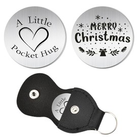 Merry Christmas Keychain Gifts for Women Men Daughter Son Pocket Hug Token Gift for Granddaughter Grandson Christmas Gifts for Mom Dad Grandma Grandpa Merry Christmas Ornament Keepsake