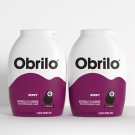 Obrilo Water Enhancer Liquid Flavoring Drops - ZERO Sugar/Calorie, Dye Free, Naturally Flavored Drink Syrup, 2.0 fl oz x 2 Bottles for Kids & Adults (Berry)