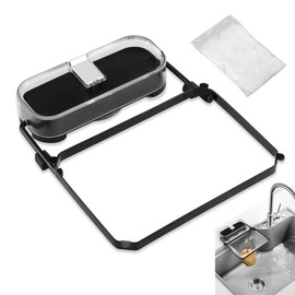 Suction Cup Sink Strainer, Kitchen Sink Strainer, Sink Strainer with 50 Filter Meshes, Strainer Basket Sink, Black Sink Strainer, Drain Basket Sink for Kitchens and Bathrooms