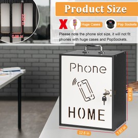 Lzttyee Cell Phone Holder Classroom 36 Slots Wooden Cell Phone Storage Cabinet Pocket Chart with Handle and Security Lock for Classroom Office (36 Grid Cabinet Black)