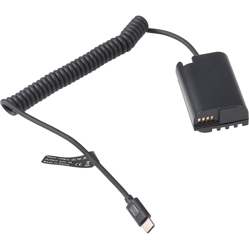Hersmay USB Type-C to DMW-BLK22 Dummy Battery Power Adapter for