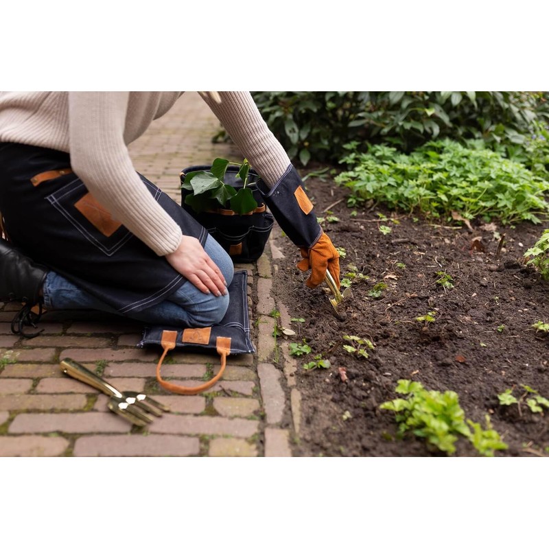 Fallen Fruits GT161 Denim Garden Tool Bag (Round), Blue