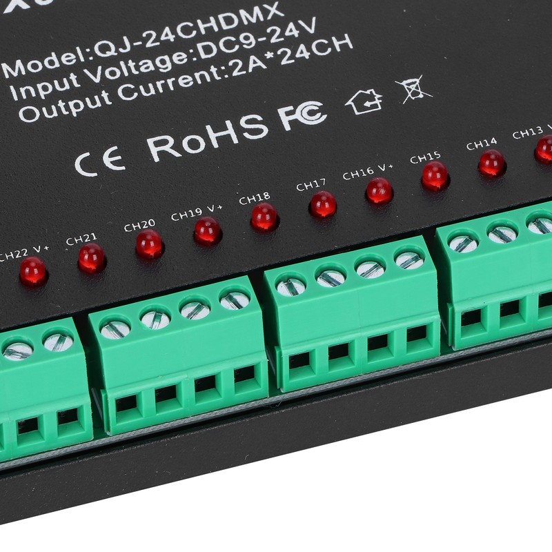 24 Channel DMX512 Decoding Controller LED Color RGB Strip Lights