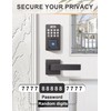 Tinewa Square Keyless Entry Door Lock with 2 Lever Handles,