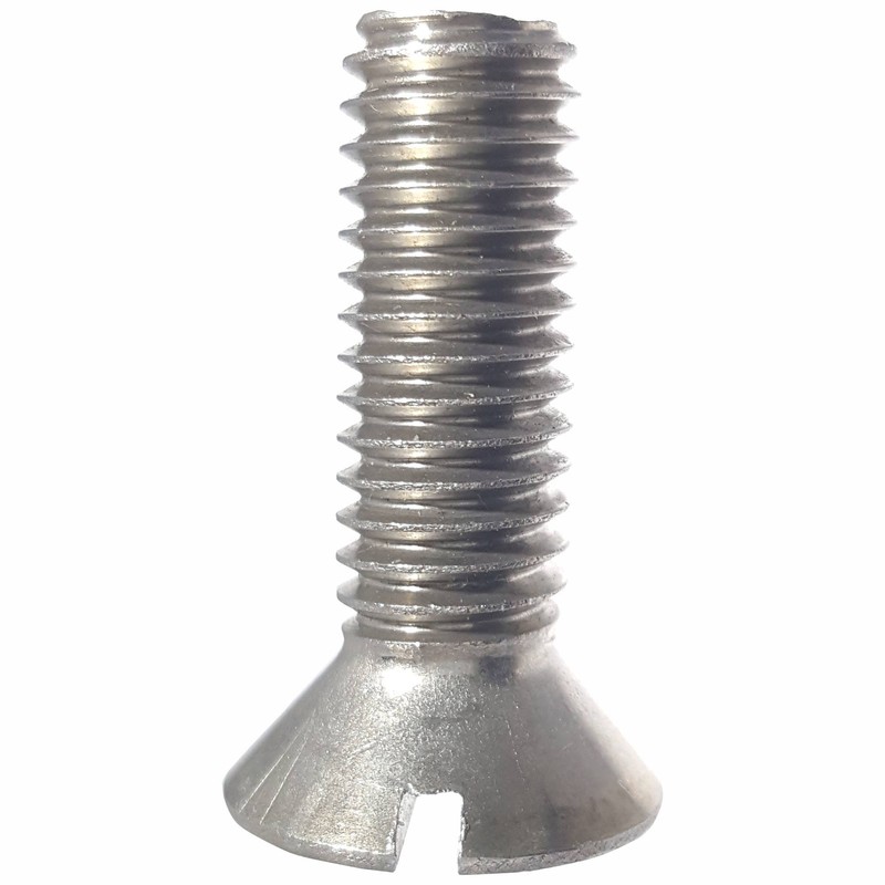 1/4-20 x 3-1/2" Flat Head Machine Screws, Slotted Drive, Stainless