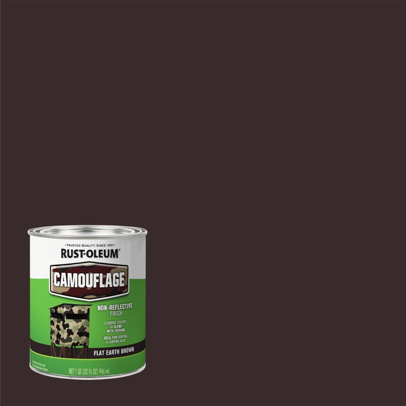 Rust-Oleum 379559-2PK Specialty Camouflage Paint, Quart, Flat Earth Brown, (Pack