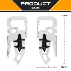 Father's Day Gifts for Dad from Daughter Son, Keychain Multi-tool 15 in 1 Pocket Gadgets Tools Bottle Opener Screwdriver, EDC Tool Key Ring Anniversary Birthday Gifts for Men Him (Dinosaur Skull)