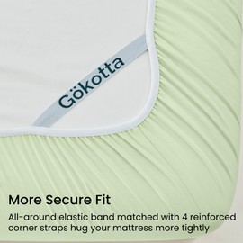 GOKOTTA 4-Pcs King Size Sheets Set, Deep Pocket King Sheets with Elastic Corner Straps, Washed & Brushed Microfiber Polyester -Hotel Luxury, Ultra Soft, Breathable, Wrinkle-Free, Anti-Rip- Light Green