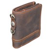 acrotri DIKE Genuine Leather Bifold Wallet Black Brown Navy, Brown