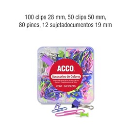 ACCO Set de Clips y Accesorios de Colores, colores Uva. P4594