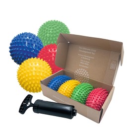 Edushape The Original Sensory Ball for Baby - 4" Deflated with Pump Solid Primary Color Baby Ball That Helps Enhance Gross Motor Skills for Kids Aged 6 Months & Up - Stocking Stuffer Toddler Ball