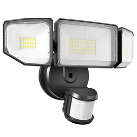 Abovizo 85W LED Security Lights Motion Sensor Light Outdoor, 8500LM Dusk to Dawn, IP65 Waterproof, 6500K, 3 Head Motion Detected Flood Light, Floodlight for Outside, Garage, Yard, Porch (Black)