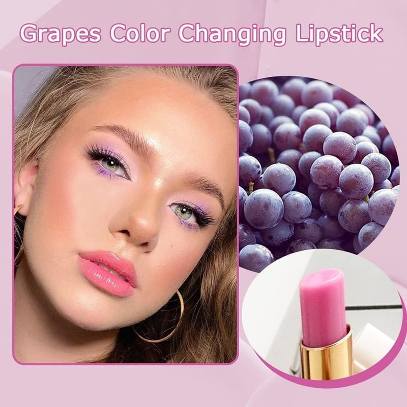LIANGNISHI Color Changing Lipstick, Temperature Changing Lipstick, Jelly Lipstick, Moisturizing,