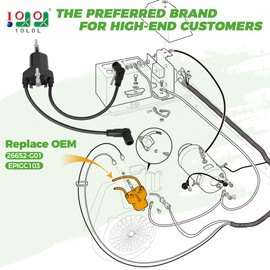 10L0L Dual Ignition Coil for EZGO TXT, Medalist, Marathon 4 Cycle Gas Golf Cart 1991-2002, Replace OEM 26652-G01 EPIGC103