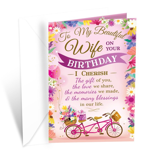 Prime Greetings Religious Birthday Card For Wife, Made in America,
