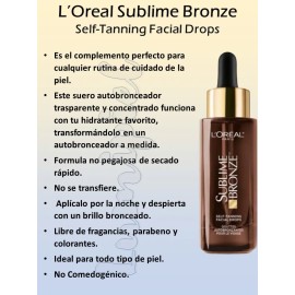 L'oreal Sublime Bronze Gotas Faciales Auto Bronceado 30ml