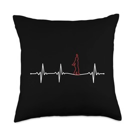 Slackline Kit Indoor Highline Gifts for Beginners Heartbeat Trickline Profis Slackline Throw Pillow, 18x18, Multicolor