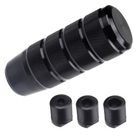 ecocstm Car Shifter Knob, Aluminum Gear Shift Style Knob, 3.74" Black Shift Knob with 3 Threaded Adapters M8 M10 M12 x 1.25 Fit Universal Manual Transmission, Automotive, Trucks