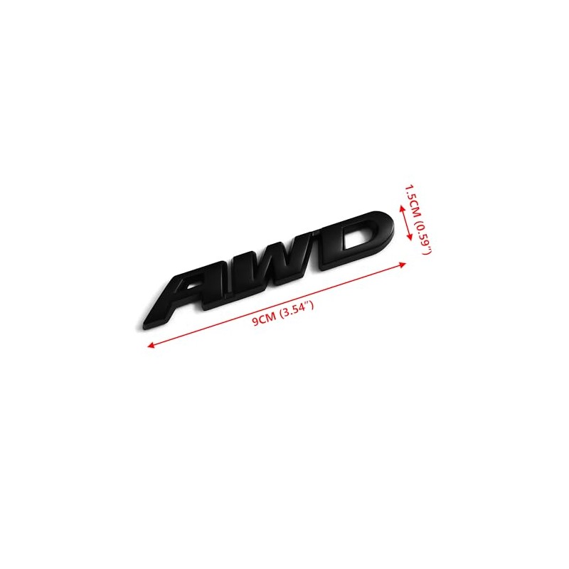 PTDecals 2 PCS Black Metal AWD Emblem Sticker Badge Decal