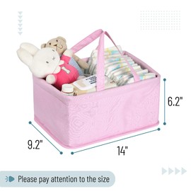 Mr. Pen- Baby Diaper Caddy Organizer, Pink Quilted Fabric, Diaper Organizer, Car Diaper Caddy, Baby Caddy Organizer, Portable Diaper Caddy, Diaper Organizer for Changing Table