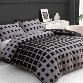 Grace Double Duvet Set - Premium Microfiber Double Duvet Cover (200 x 200 cm) 3 PCs - Ultrasoft Hypoallergenic Reversible Quilt Cover Bedding Set With Zipper Closure