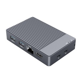 ISHEEP Hub USB-C with M.2 NVMe Housing, 10-in-1 4K HDMI, USB 3.1*2, PD100W, Micro 3.5 mm, Ethernet, SD/TF Card Reader, USB-C 3.1 Aluminium Alloy Case for M.2 PCIe NVMe and SATA SSD