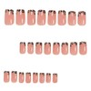 French Tip Press on Nails Short Square Fake Nails with