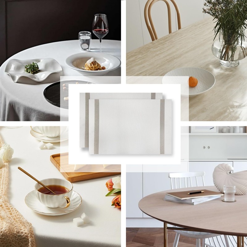HALESEY Washable placemats Set of 6 Non Slip placemats for