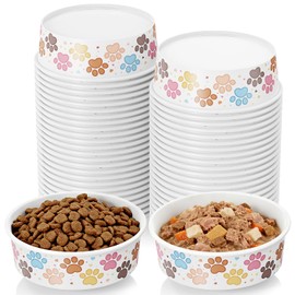 Etersky 50 Pack Disposable Dog Bowls, 16 oz Paper Pet Bowls for Cats & Dogs