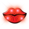Light Up Kissing Lips Flashing Blinking LED Body Light Lapel