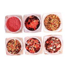 Healeved 1set Valentine Heart Nail Sequins Glitter Decorative Nail Ornaments for Parties and Special Occasions