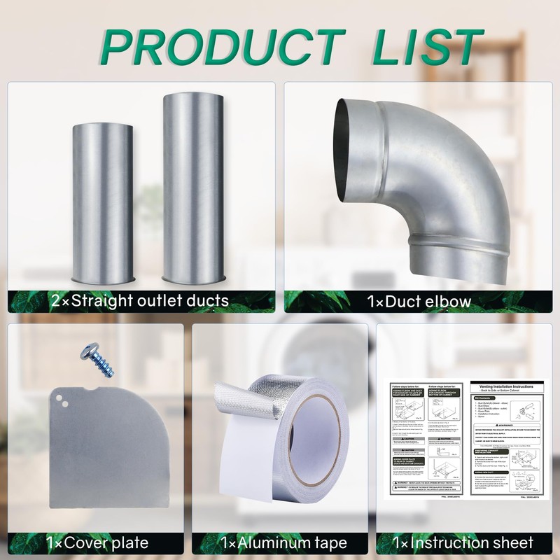 383EEL9001L 3911EZ9131X Upgraded Dryer Side Venting Kit Perfectly Compatible with