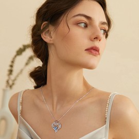 Birthstone Necklace for Women - Heart Necklaces for Women Necklaces for womens Necklaces for Mom Necklace for Wife Necklace for womenfriend Necklace for Grandma Necklace for Sister Necklaces for Women
