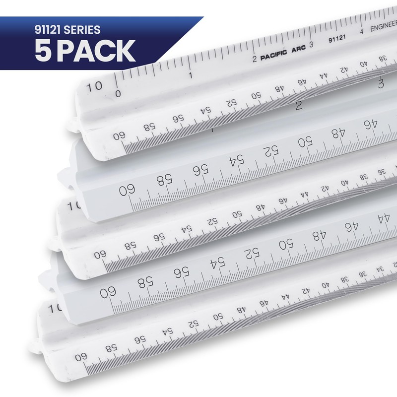 5 Pack - Pacific Arc Engineering Economy Scale Ruler,Divided by:10,