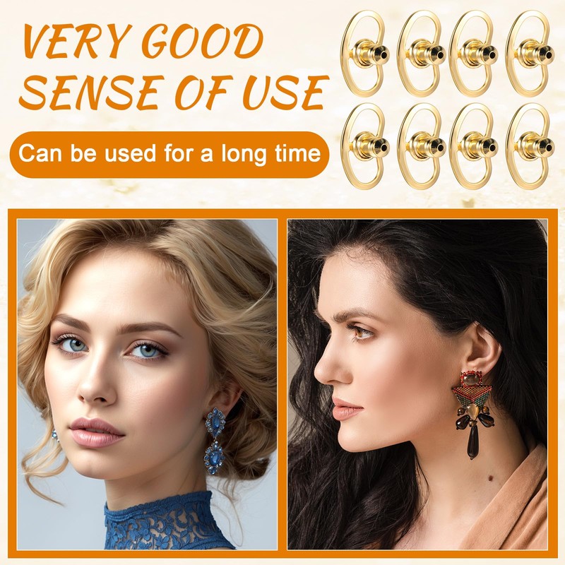 8PCS Earring Backs Lifters – Secure Locking Backings for Heavy