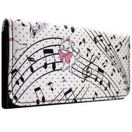 Animation Aristocats Little Princess Marie Musical Notes Purse Tri-Fold Coin Pocket & Card Holder, White