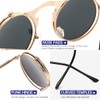 GYsnail Make the world clear Round Flip Up Sunglasses for