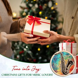 GEEMBI Saxophone Ornaments for Christmas Tree - Suncatcher Christmas Ornaments 2025 - Music Gifts for Women Men, Saxophone Gifts for Mom Dad Friends Teachers, Musical Ornaments for Christmas Tree