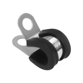 Marvexi 50Pcs 3/8" Hose Cable Clamps Stainless Steel Cable Clamp, Metal 0.375Inch R-type Clip Cable Fastener Wire Clamp for Tube, Pipe or Wire Cord Installation